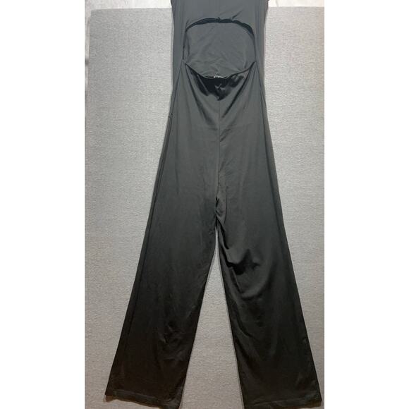 Vintage Paradox Womens Open Back Strapless Black Jumpsuit Size 12 Nylon Blend - Picture 3 of 12